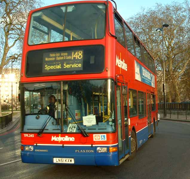 Metroline Dennis Trident Plaxton President TPL243