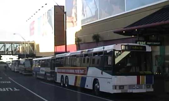 Ritchies tri-axle bus at Britomart